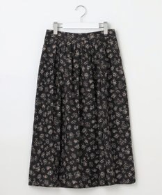 J.PRESS LADIES L 【WEB限定・洗える】ラインフラワープリント タック スカート