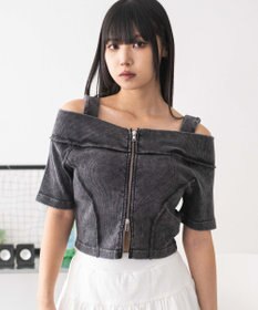 WEGO オフショルWジップトップス