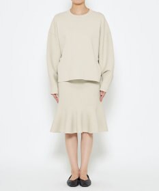 uncrave 【洗える】スムースニット スウェット風プルオーバー（uncrave WHITE）