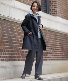 J.PRESS LADIES S 【2way】スパンライクナイロンタッサー フーデッド コート