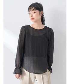 earth music&ecology キャンディースリーブシアーブラウス