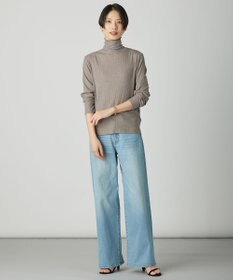 J.PRESS LADIES 【洗える】BASIC STRETCH DENIM ワイド ストレート デニム
