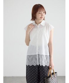 Te chichi レースヘムドッキングシャツ