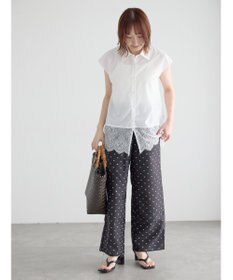 Te chichi レースヘムドッキングシャツ