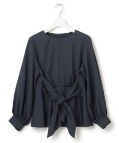 2024AW☆23区　TWマットクロスペプラムブラウス　リボンベルト　雑誌掲載 CLASSY.10月号掲載/洗える】TWマットクロス ペプラム ブラウス
