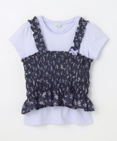 ANY KIDS フラワー×リボン ビスチェ付きTシャツ