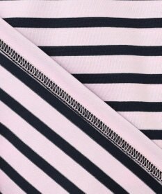 組曲 KIDS 【150-160㎝】フラワー刺繍ボーダー Tシャツ