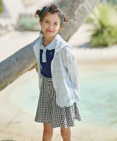 組曲 KIDS 【150-160㎝】【UVケア】オパールチェック パーカー