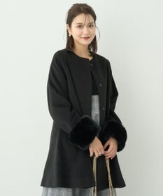 earth music&ecology ファーカフスノーカラーコート