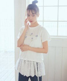 earth music&ecology エンブロイダリー刺繍ラップスカート