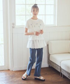 earth music&ecology エンブロイダリー刺繍ラップスカート