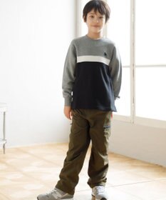 J.PRESS KIDS 【140-170cm】ブル刺繍 ブロッキングトレーナー