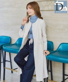 Tiaclasse 【ダブルストレッチ・洗える】ノーカラーAラインコート