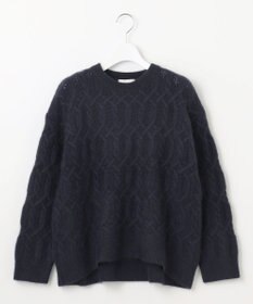 自由区 へアリーケーブル ニット