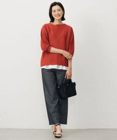 J.PRESS LADIES L 【洗える・防シワ・速乾】ツイルシャンブレー ワイド パンツ