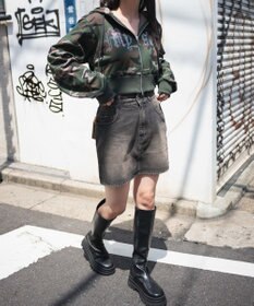 WEGO ラインストーンWジップショートパーカー