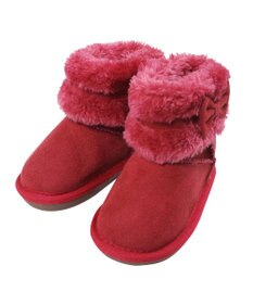 MIKI HOUSE HOT BISCUITS 【13-18cm】 ファー付き サイドリボンブーツ