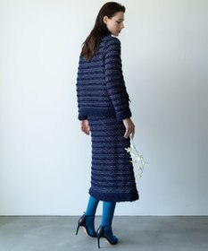 自由区 【カトリエムブーケ】Tweed melange フリンジジャケット