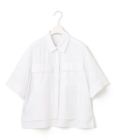ICB 【洗える】T/Rドライリネン クロップドシャツ