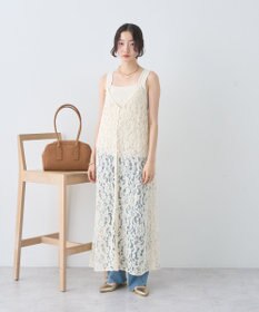 earth music&ecology 起毛レースレイヤードキャミワンピース