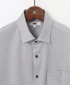 JOSEPH ABBOUD 【キングサイズ・快適な着心地/イージーケア】コンパクトジャージースクエアジャガート 半袖 シャツ