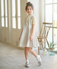 組曲 KIDS 【110-140㎝】ギンガムドッキング ワンピース