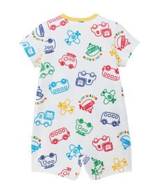 MIKI HOUSE HOT BISCUITS 【70-80cm】ビーンズ×乗り物 総柄ショートオール