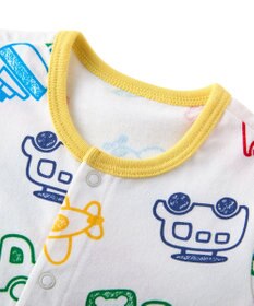 MIKI HOUSE HOT BISCUITS 【70-80cm】ビーンズ×乗り物 総柄ショートオール