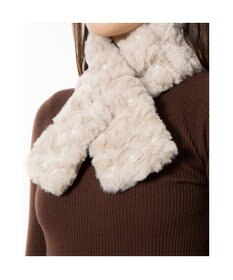 UNBILLION カシュネ cache nez / パール付フェイクファーマフラー