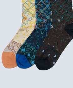 COQ Circulation ラメ花柄ソックス