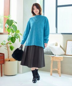 Tiaclasse 【新色追加・洗える】ウール調タックフレアスカート