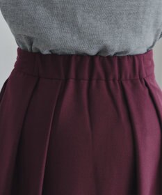 Tiaclasse 【新色追加・洗える】ウール調タックフレアスカート