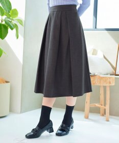 Tiaclasse 【新色追加・洗える】ウール調タックフレアスカート