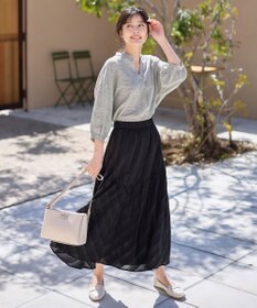 ANY L 【手洗い可能】ヨーロピアンリネンスキッパーネックブラウス