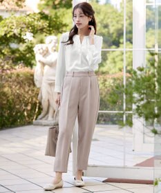 Tiaclasse 【ストレッチジョーゼット】スリットテーパードパンツ