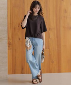 J.PRESS LADIES 【洗える】BASIC STRETCH DENIM ワイド ストレート デニム