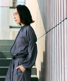 #Newans 【洗濯機可/しわになりにくい】シャーリングネック ボリュームスリーブブラウス