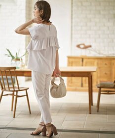 組曲 S 【接触冷感・UVケア】ライトアムンゼンジャージー フリルブラウス