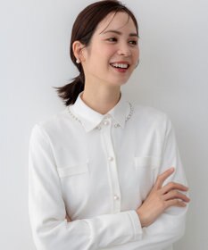 組曲 【WEB限定】クリアストレッチビジューレーン カーディガン