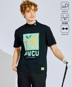 PW CIRCULUS 【UV遮蔽率99% UVカット / 速乾 / ストレッチ】【GOLF OUT掲載】【MEN】アニマルグラフィックモックネックT ゴルフ