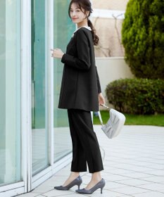 Tiaclasse 【ストレッチジョーゼット】スリットテーパードパンツ