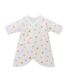 MIKI HOUSE HOT BISCUITS 【50-60cm】 フライス素材の総柄コンビ肌着