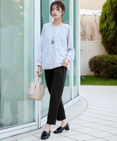 Tiaclasse 【ストレッチジョーゼット】スリットテーパードパンツ