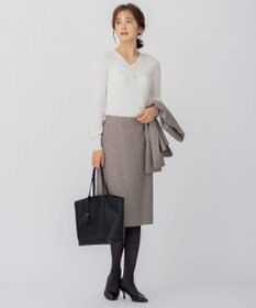 23区 【CLASSY.1月号掲載/洗える】ウールライクカルゼ タイト スカート