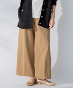 自由区 L 【WEB限定カラーあり/洗える/撥水加工】TRギャバ ワイドクロップドパンツ