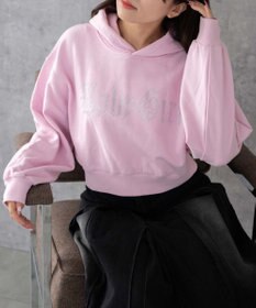 WEGO ラインストーンショートプルパーカー