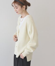 AMERICAN HOLIC バイパチラメ入りＶネック片畦ニットカーディガ