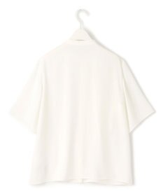 ICB 【洗える】BackSatinAmunzen 5分袖ラッフルデザインブラウス