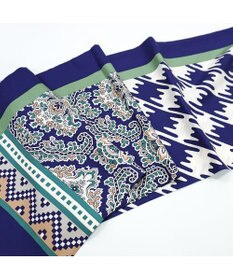 Marca ＜秋の新作！＞【Marcaオリジナル】コラージュプリント ナロースカーフ シルクツイル