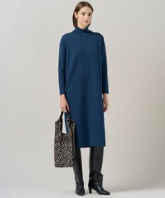 ICB 【洗える】 シルキーウールダブルフェイス ハイネックニットワンピース